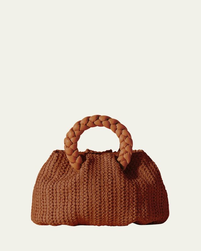 Bombon Medium Braided Raffia Crossbody Bag